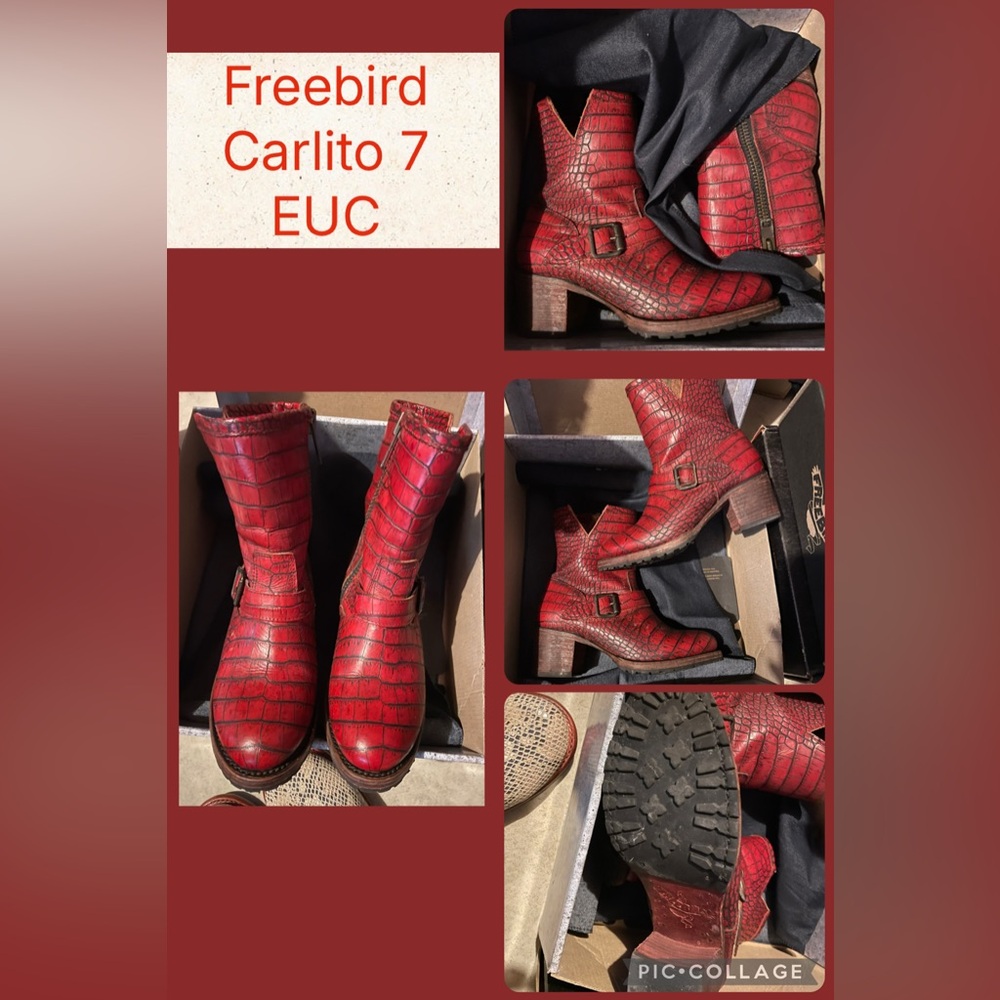 Freebird by Steven Red Croc Carlito Boots 7 - Picture 3 of 8